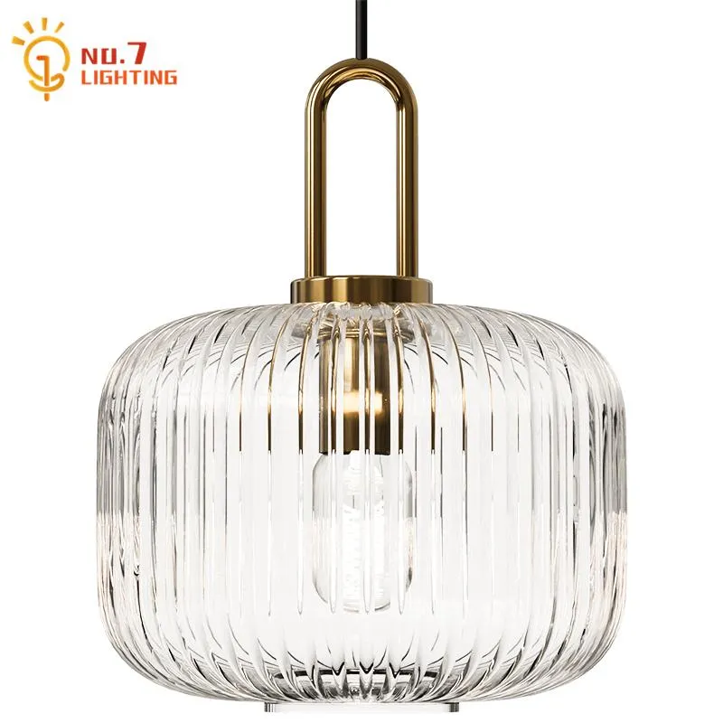 Lampy wiszące nowoczesne proste szklane światła LED E27 retro luksusowe luksusowe oprawy oświetleniowe jadalnia sypialnia nocna bar restauracyjna