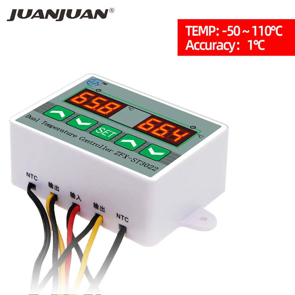 Контроллер температуры ZFX-ST3012 Двойной термостат контроллер Temp Temp Control Control Control Module 12V / 24V / 220V 30% скидка 210719