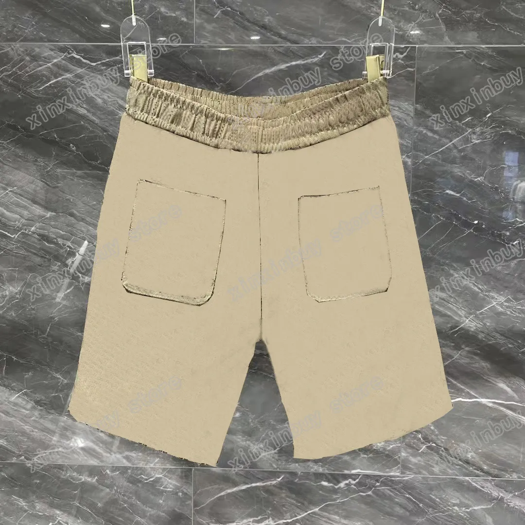 22SSメンズデザイナーjcquardショートパンツ春の夏の男性デニムパンツダブルレターカジュアルレターズボンKhaki Xinxinbuy281p