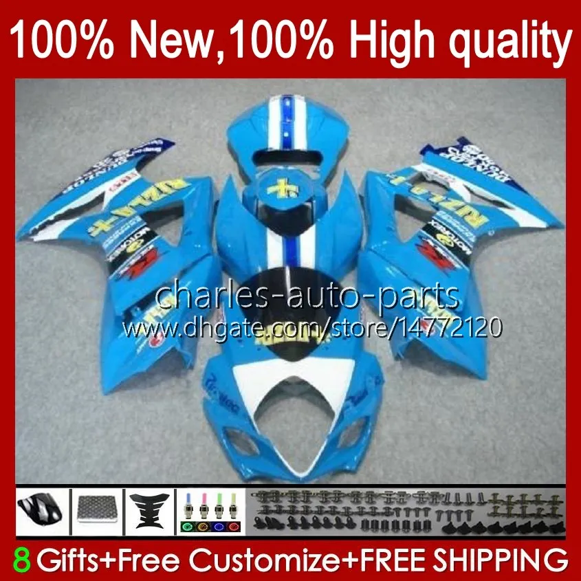 Suzuki GSXR-1000 GSXR 1000 CC 1000CC GSXR1000 K7 07 08 오토바이 바디 48NO.75 GSX-R1000 GSXR1000CC 2007 2008 GSX R1000 2007-2008 OEM Rizla Cyan Fairing