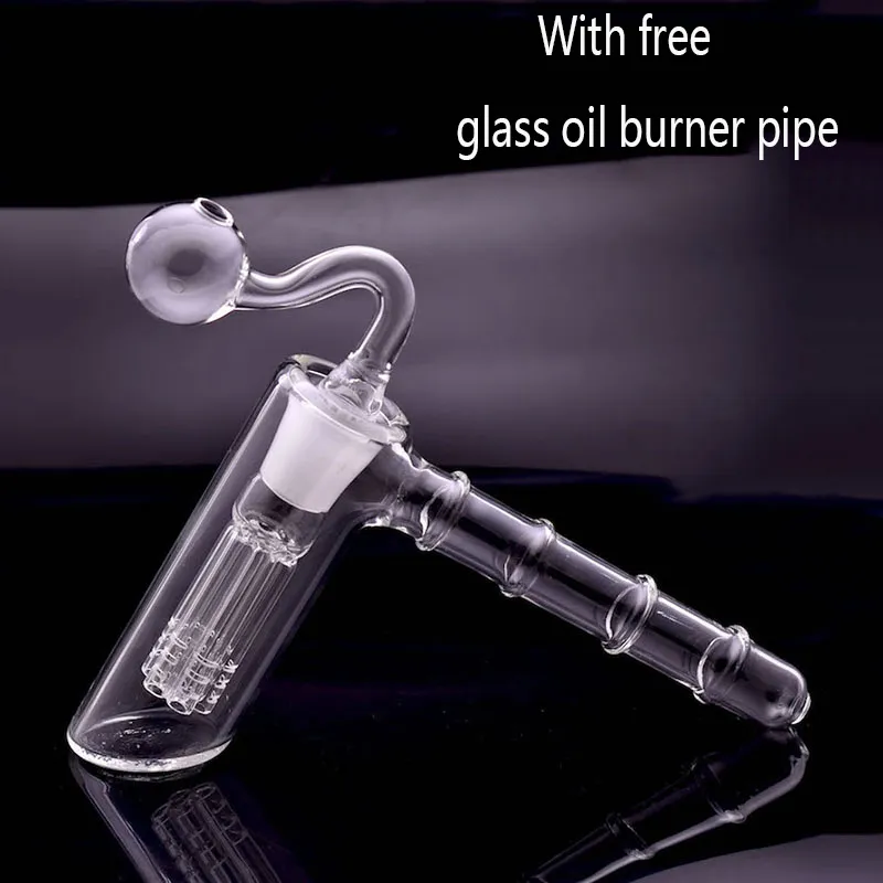 Le plus récent marteau en verre 6 bras perc verre percolateur barboteur eau plate-forme pétrolière bong tuyau avec 18mm joint mâle verre plate-forme pétrolière bol pour fumer