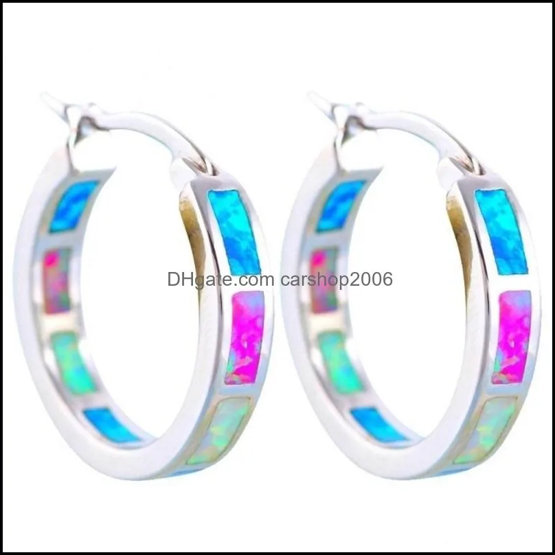 Hoop & Huggie Women Statement Fire Opal Earring Trendy Charms Jewelry Wedding Crystal Stone Pendientes Mujer1