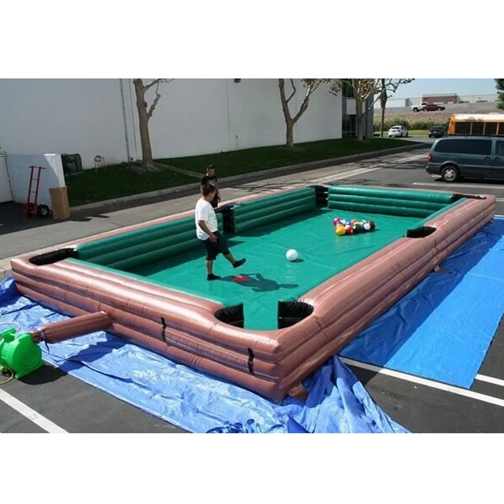 9x6m outdoor or indoor giant inflatable snooker football pool table human soccer billiards sports field for coporate events game