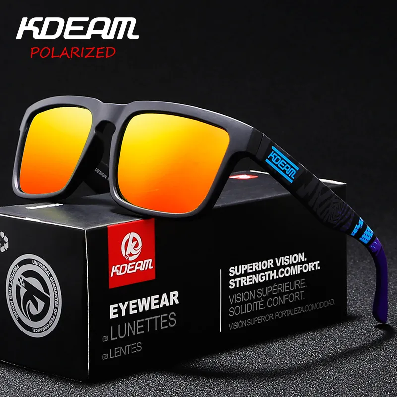 KDEAM Klassische Polarisierte Sonnenbrille Männer Sport Stil Mode HD Hohe Qualität Objektiv Brille Männlich Gafas XH8