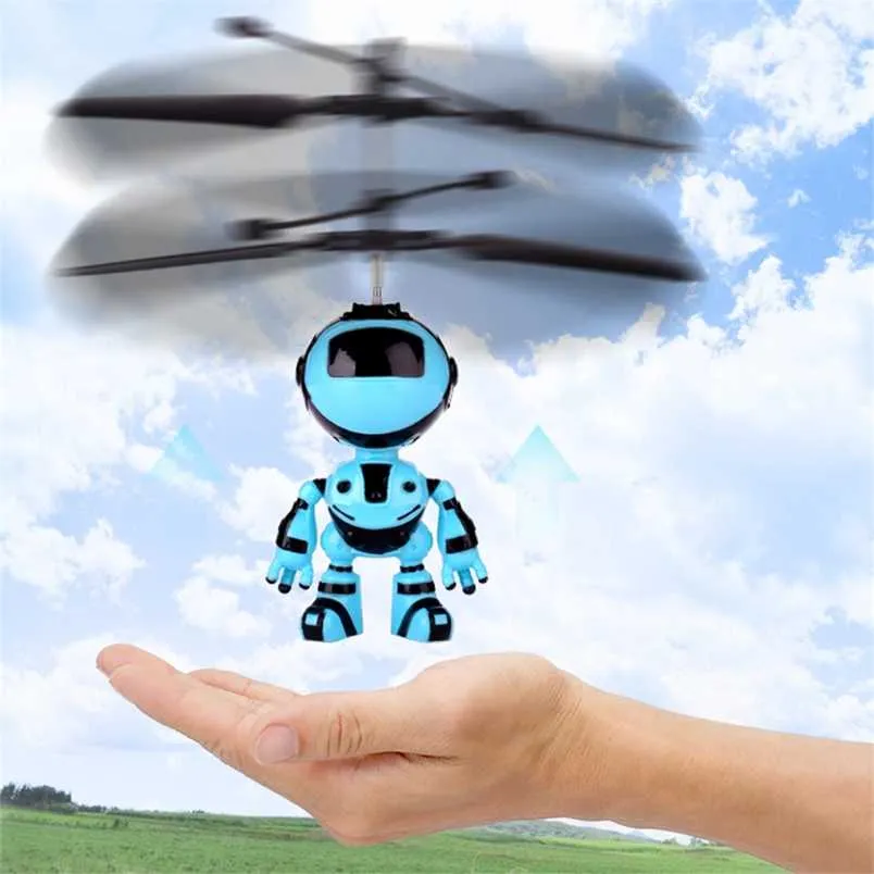 Mini Flying RC Drone Licorne Hélicoptère Détection infrarouge Induction Avion électronique Dessin animé Quadcopter Drohne Jouets pour enfants 211104