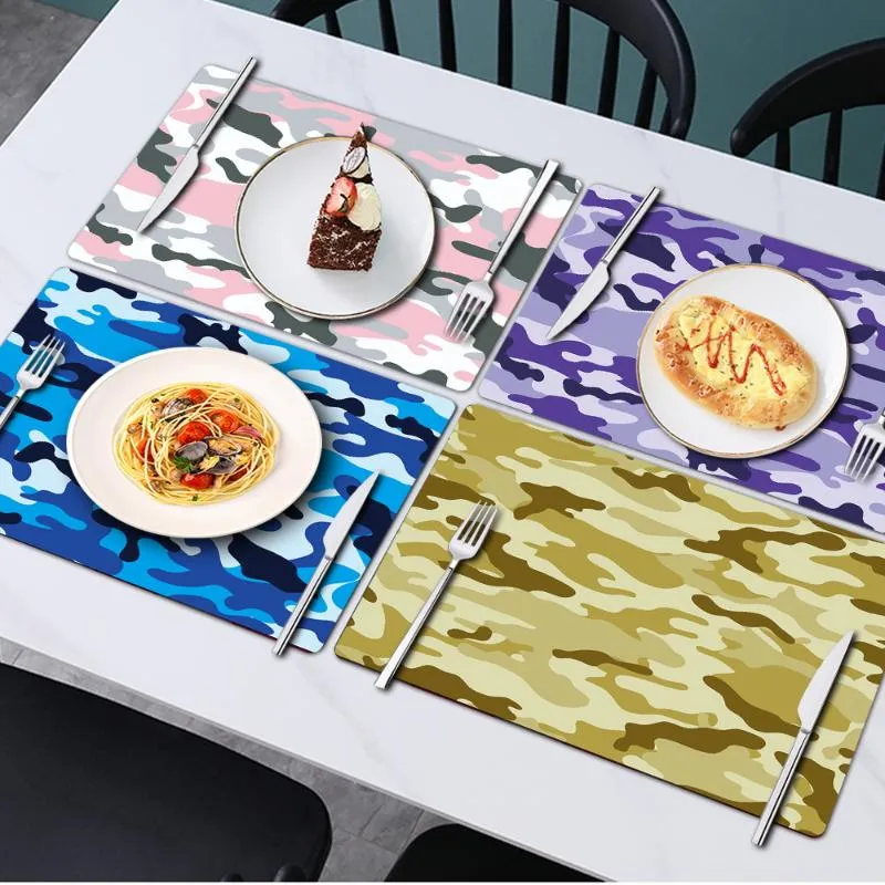 Mattor kuddar placemat kök bordsartiklar stång matta pu läder tvättbar värmeisoleringsbord bord dekoration