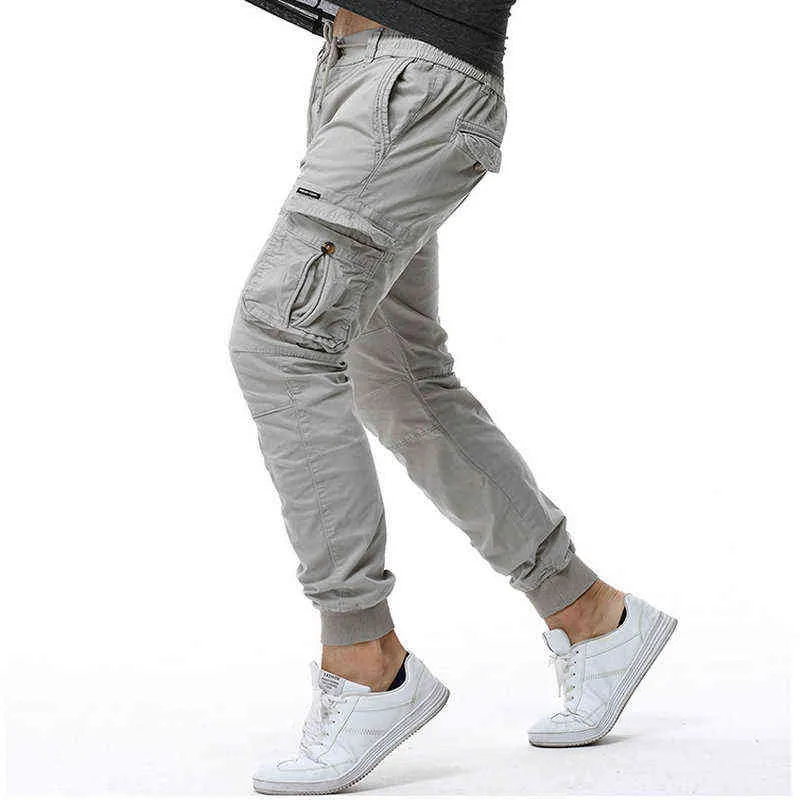 2020 bawełniane spodnie ładunkowe mężczyźni banded casual slim jogger spodnie mężczyźni pantalon hombre g0104