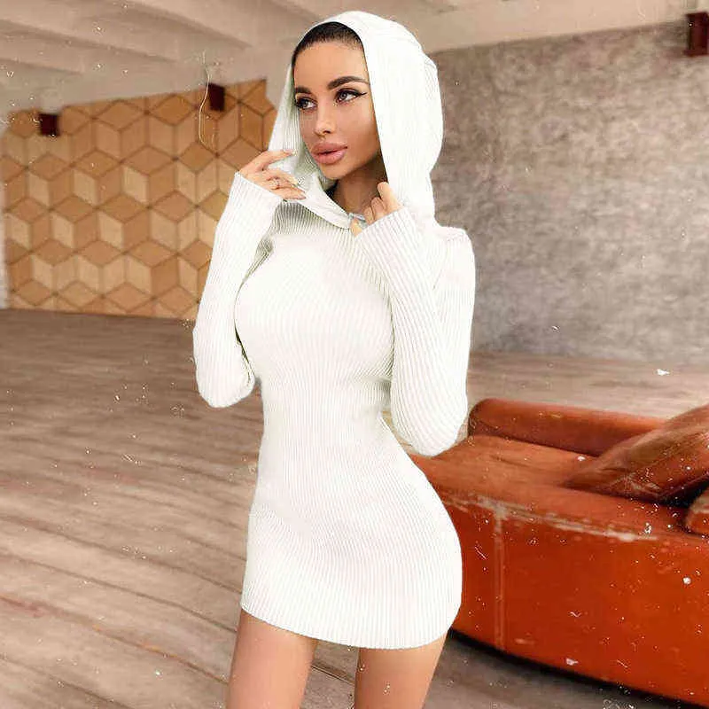 Women's Black Ribbed Turtleneck Dress - High Neck Autumn Winter Knitted Sweater Dress For Women White Black Long Sleeve  Bodycon Mini Dress Casual Hooded Sweatshirt Dresses 211206 From Lu01,  $23.21 | DHgate.Com