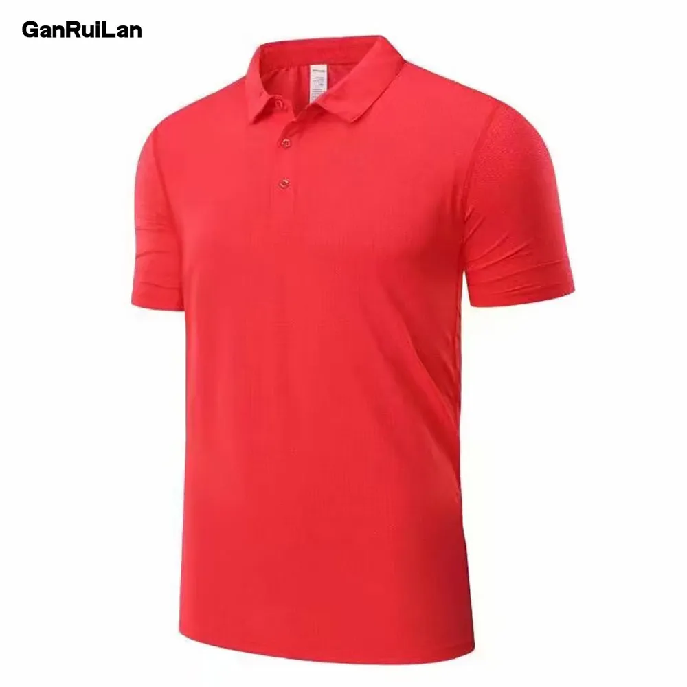 Mężczyzna Koszulka Polo Mens Casual Solid Nylon Krótki rękaw Wysokowa ilość T dla LS-R275 210518