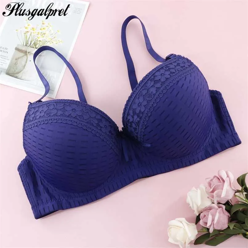 Parifairy Floral Lace Golded Bras Underkläder Plus Storlek Kvinnor Sexig Underkläder Strapless Brasseiere Full Cup C D E 95 100 105 110 211110