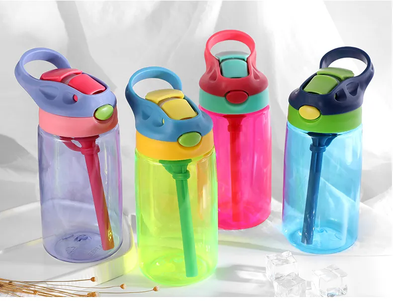 17oz Sippy 컵 맑은 물병 어린이 텀블러 플라스틱 480ml 간호 병 4 색 BPA 무료