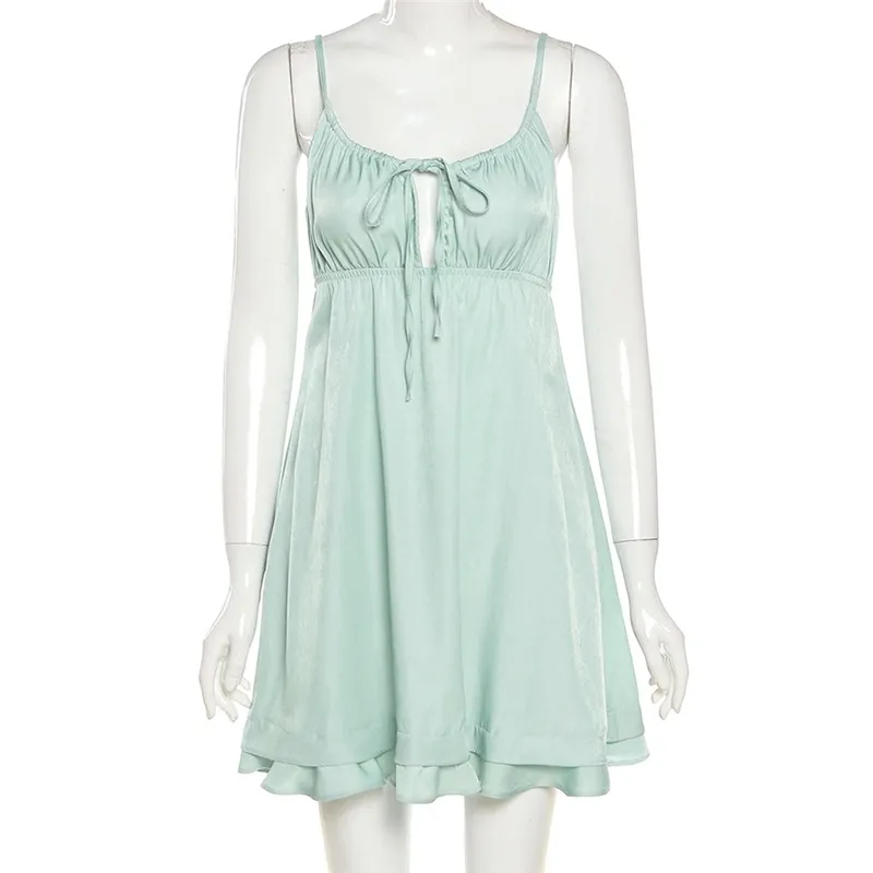 Mint Green Lace Mini Dress with Spaghetti Strap and Square Collar for Women  Summer Casual Above Knee Sundress from Dhgate Basic & Casual Dresses -  price 37.82