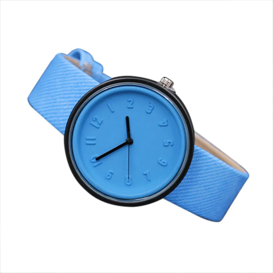 女性キャンバスクォーツ腕時計カラーストラップ付き高級時計