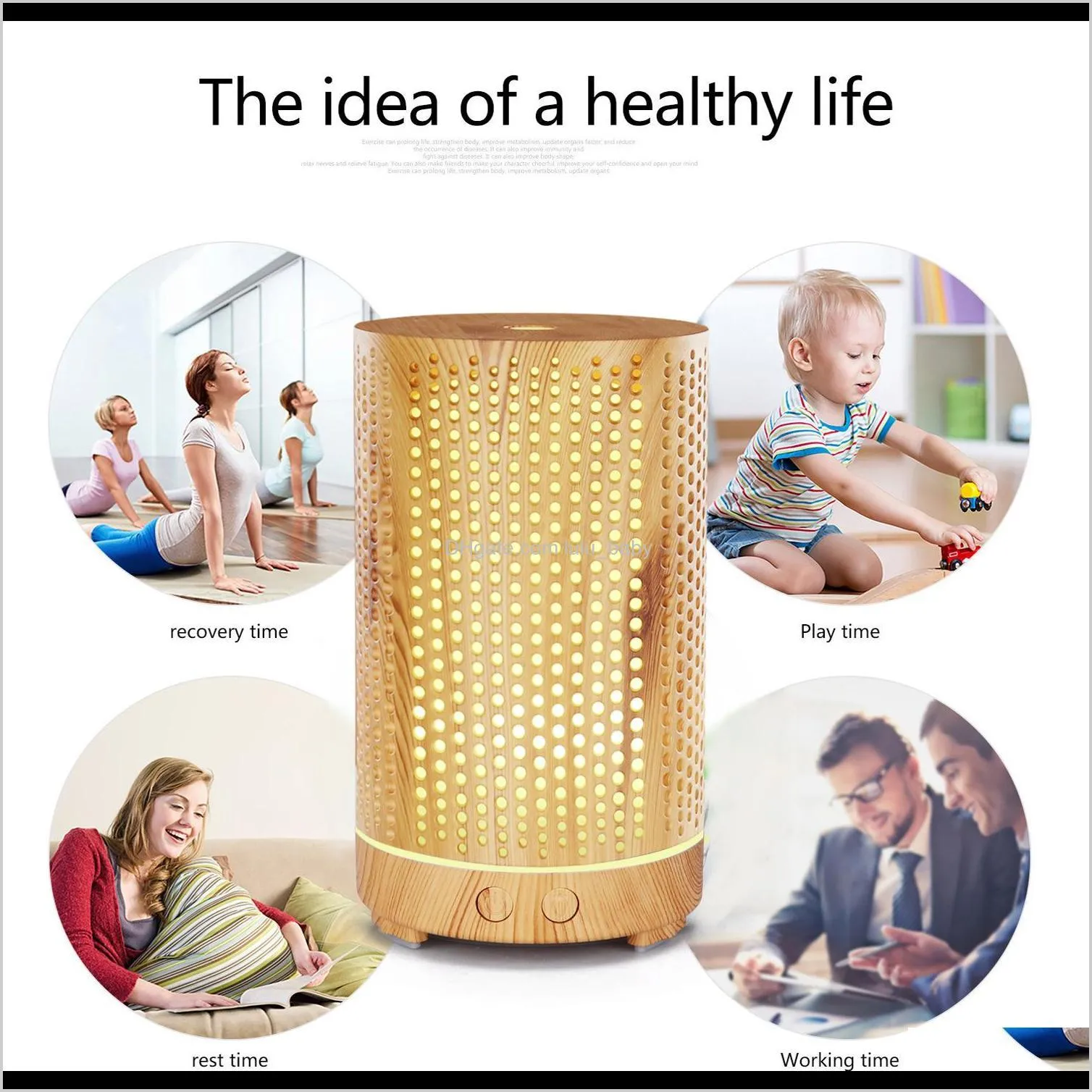 new designer 200ml oil diffuser wood fragrant aroma humidifier hollow air purifier cool mist maker for home