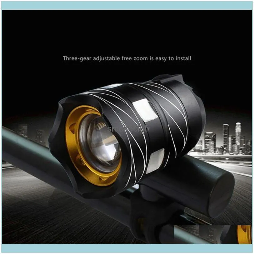 Bike Lights USB Rechargeable T6 LED Bicycle Light Front And Tail Combination Built-in Battery 3000mAh 3.7V IP-65 #4D18