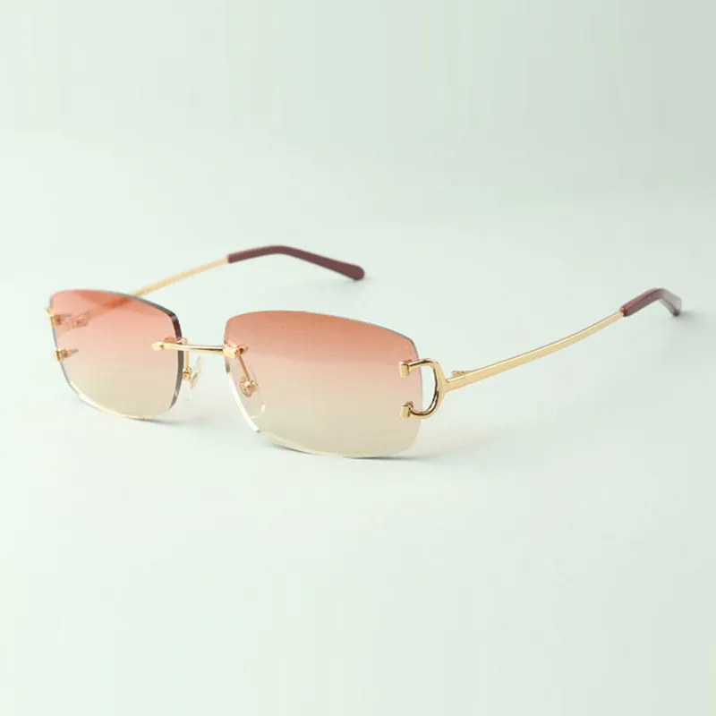 Óculos de sol de designer de vendas diretas 3524026 com hastes de arame metálico, tamanho: 18-140 mm