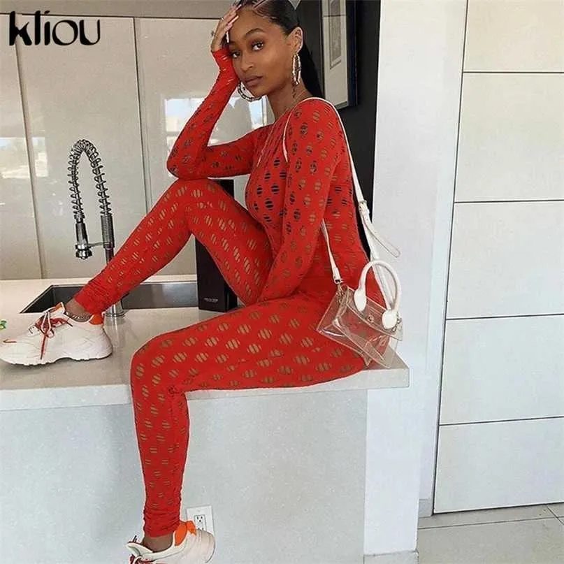 Kliou Hollow Out Sexy See Through Two Piece Set Women Streetwear Turtleneck Bodysuit+High Waist Leggings Skinny Active Outfits 211105