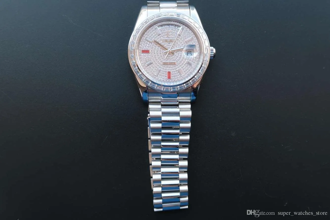 218399 Montre de Luxe Diamond Watch 41mm 3255自動機械式運動鋼メンズ時計腕時計防水