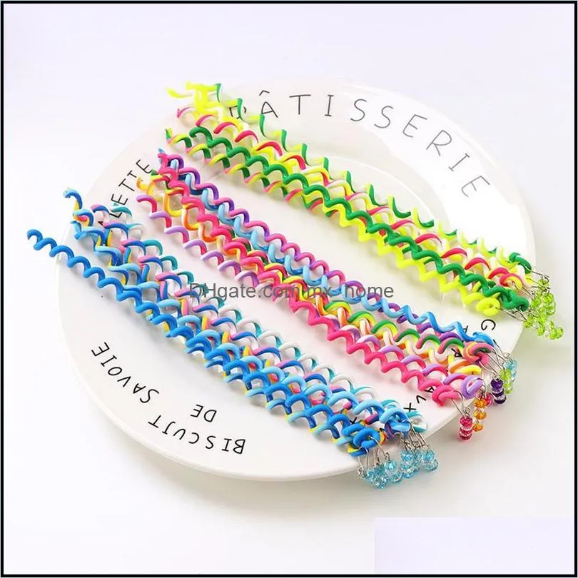 [Pack Of 6] Color Braided Hair Ring Girls Curly Tray Tools Twist Braids Little Accessories Headdress
