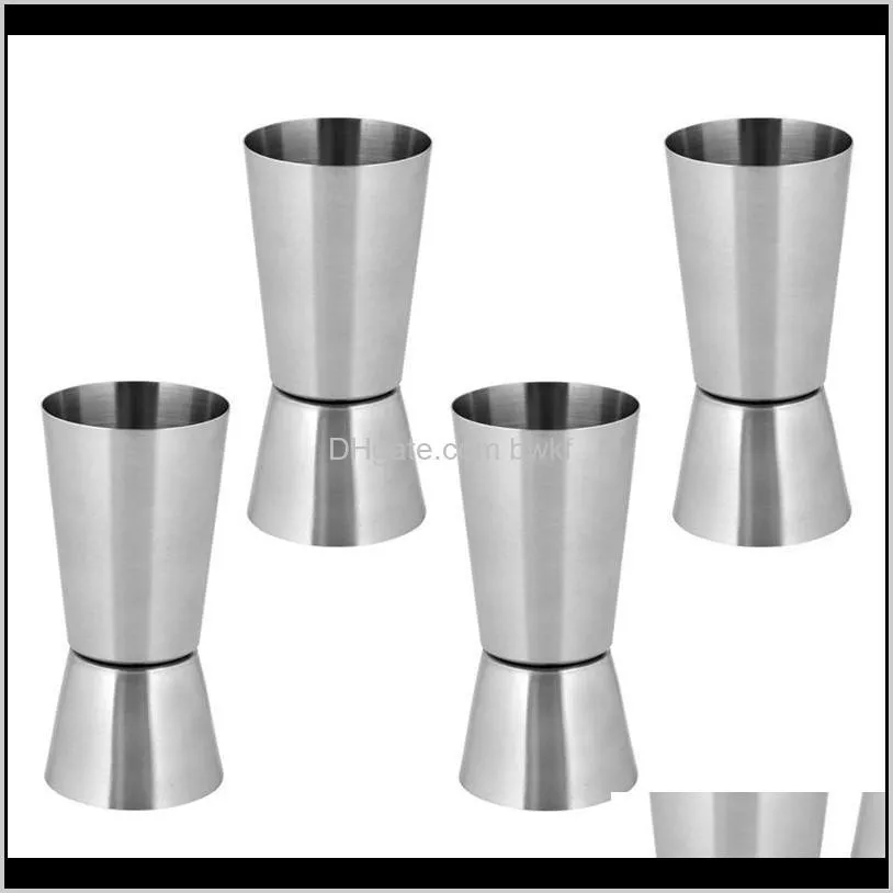 15/30ml or 25/50ml stainless steel cocktail shaker measure cup dual shot drink spirit measure jigger kitchen gadgets bar tools