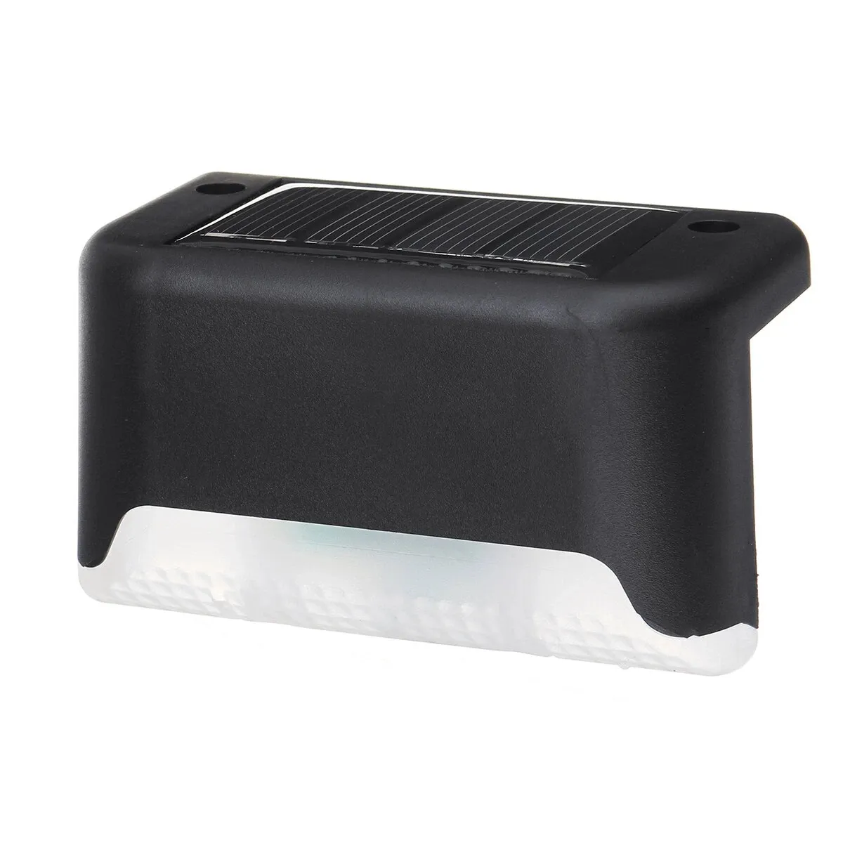 1 ud./4 uds./6 uds., luz LED de paso para escaleras con energía Solar, carcasa negra, impermeable para exteriores, camino, jardín, cubierta, valla, lámpara de pared-1 ud.