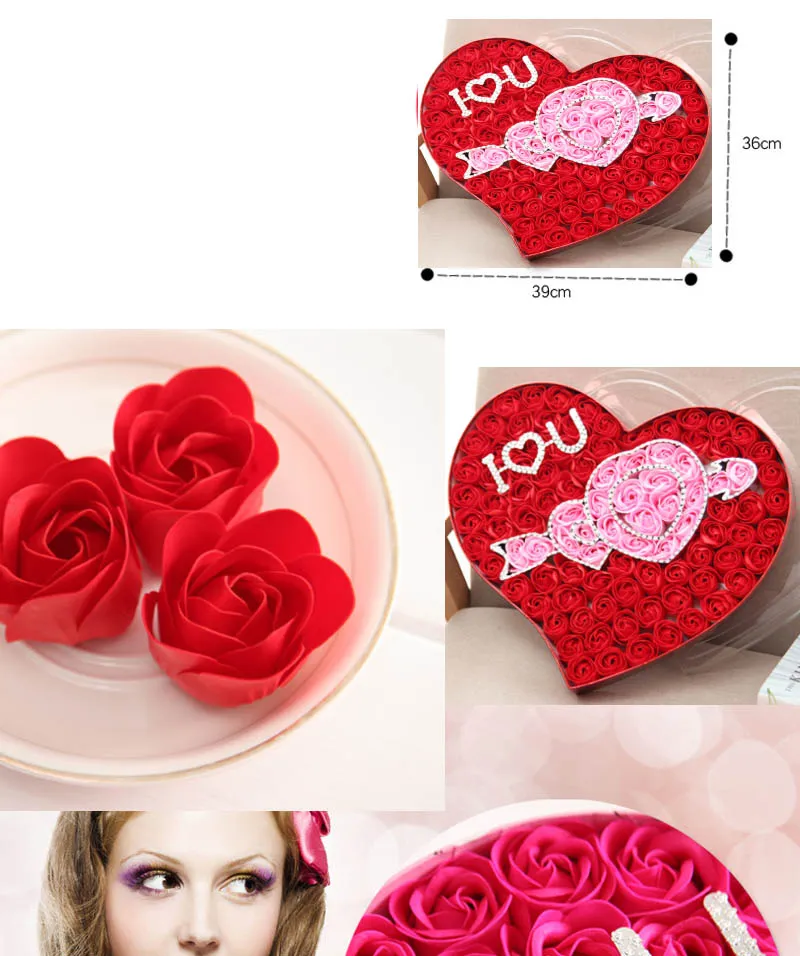 Valentine Day Gifts Soap Flower Love Rose Flower Wedding Birthday Days Artificial Soaps Gift Party Decoration HH21-845