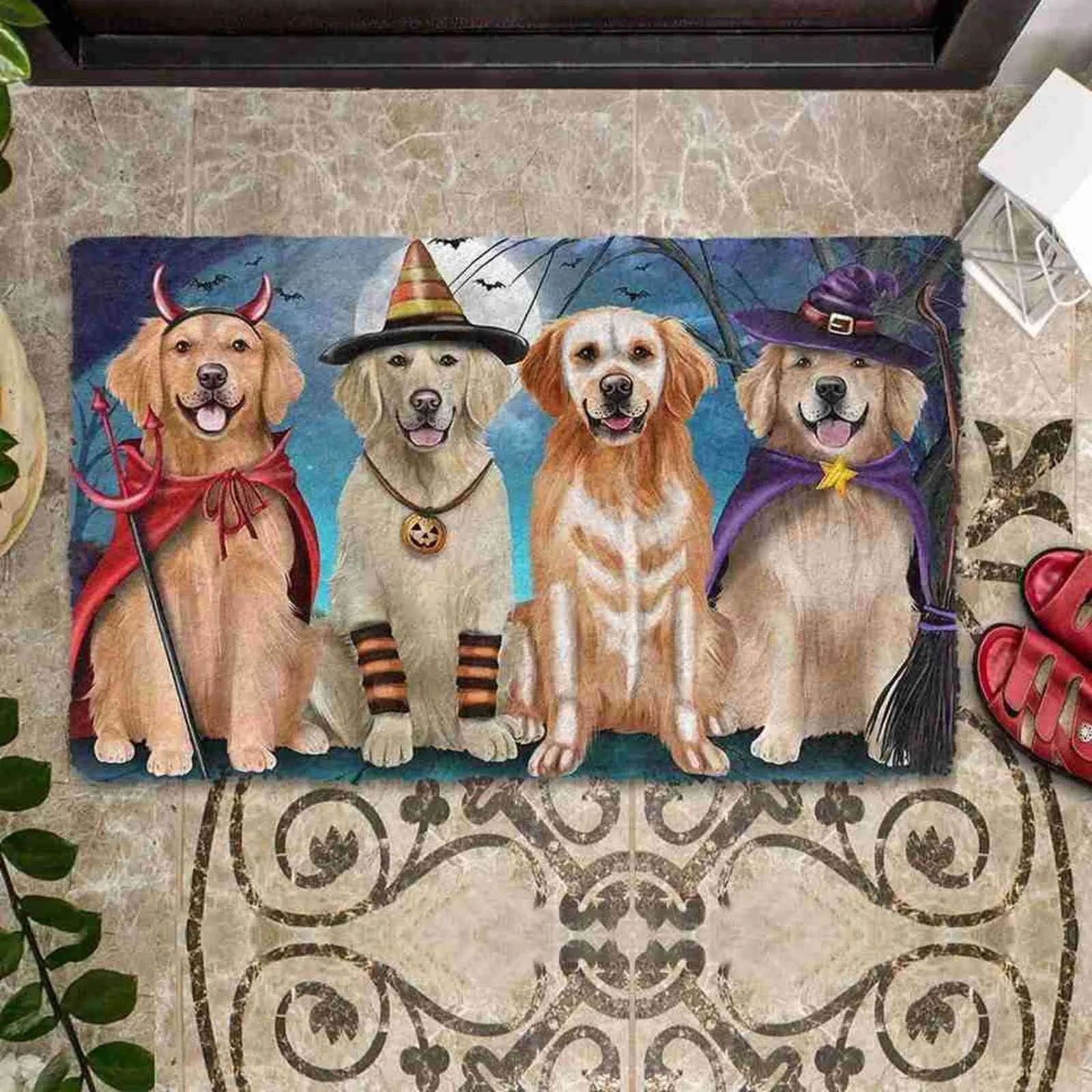 Tapis De Porte Antidérapant Fabriqué à La Main Avec Motif Bouledogue Français (français) - Tapis D'entrée - Tapis D'intérieur De Salle De Bain - Décoration D'intérieur - 40,6 X 61 Cm