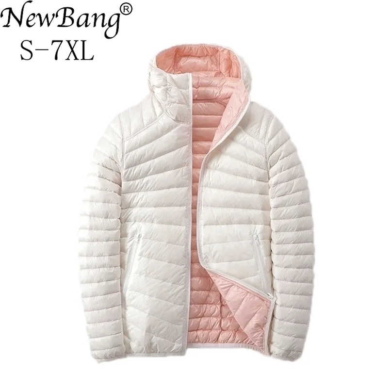 Bang 6xl 7xl Reversible Down Coat Women Ultra Light Down Jacket Feather Jacket Women Travel Double Side Jackor Plus 211108