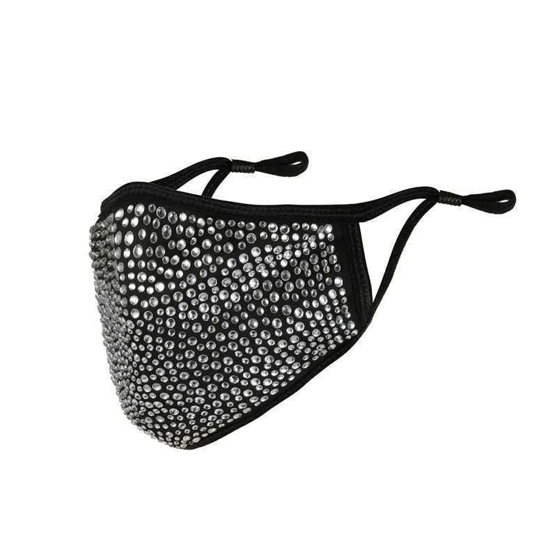 DHL Fashion Dustproof Face Mask Bling Bling Diamond Protective Mask PM2.5 Mouth Masks Washable Reusable Women Colorful Rhinestones Face Mask