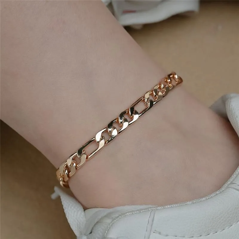 Anklets поступление золота кубинская цепочка для женщин панк стиль ноги ювелирные изделия ноги браслеты лодыжки оптом