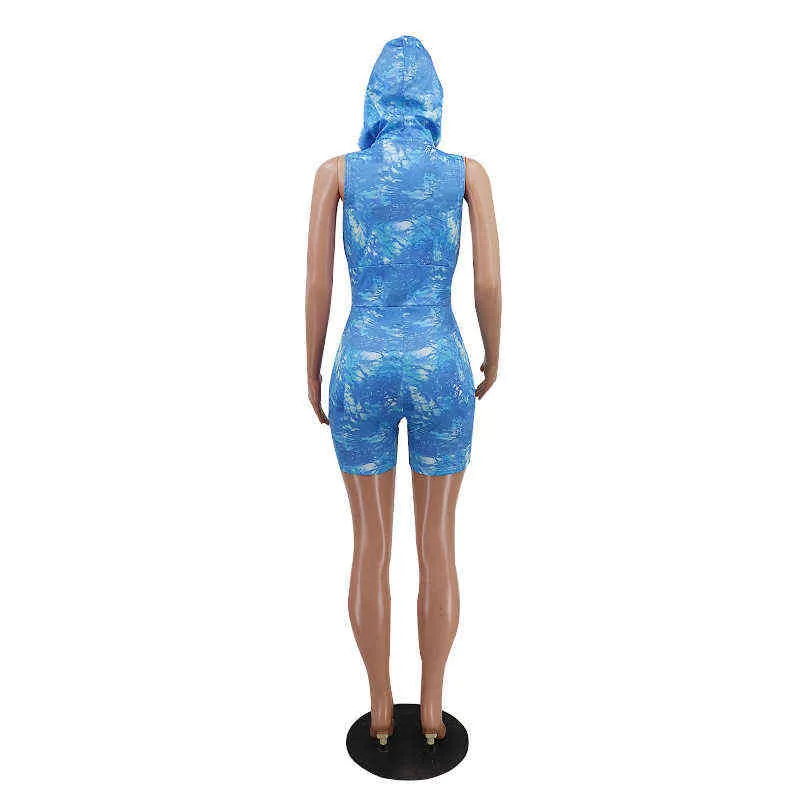 Sexy Tie Dye Summer Pyjamas For Women Long Sleeve Printed Jumpsuit