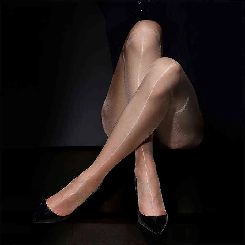 Ultra Thin Plus Size Oil Glossy Tights With High Waist And