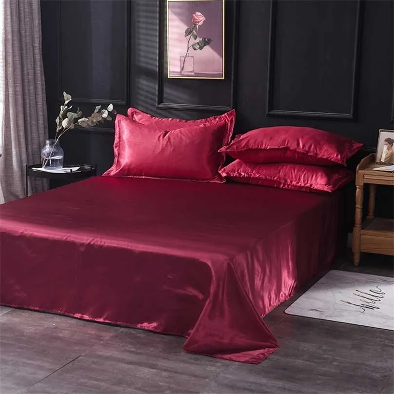 Home Bed Sheets Flat Sheet Soft Bedspread Queen Twin Double Single King Mattress Cover Summer Bedsheet Wholesale no Pillowcase 211110