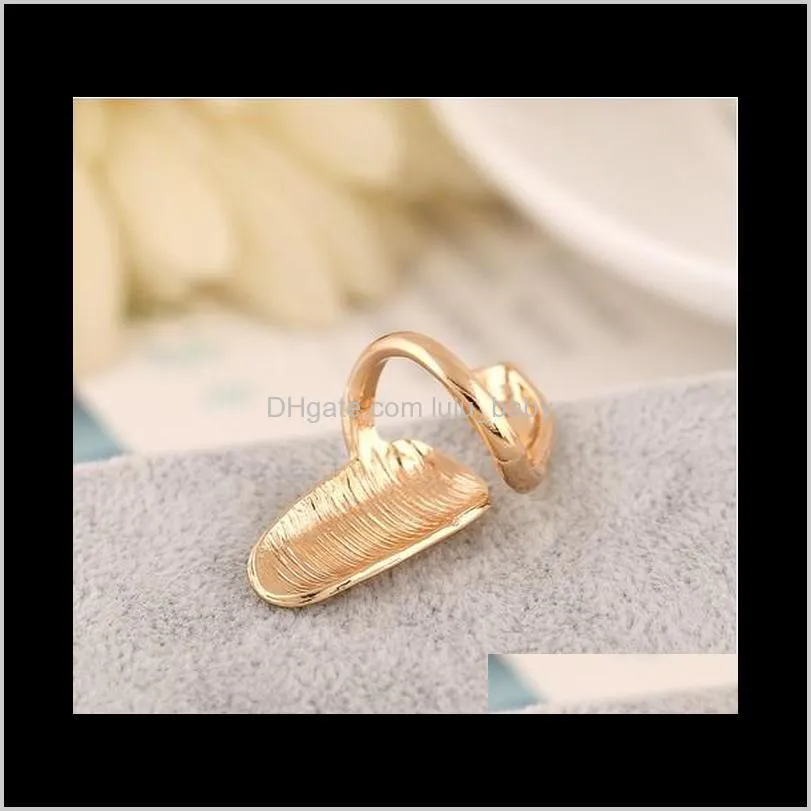 alloy simplicity fingernail ring womens jewelry golden and silver tone nail art finger rings