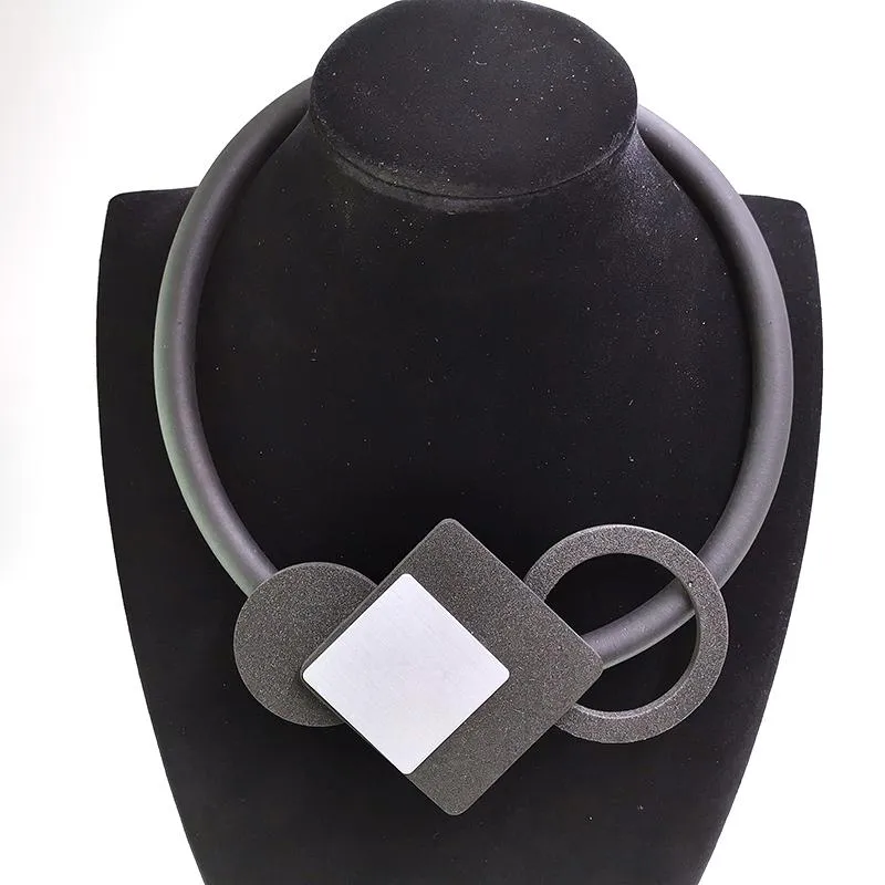 YD&YDBZ Designer Irregular Choker Necklace For Women Fashion Geometric Pendant Necklaces Punk Style Handmade Rubber Jewelry Chokers