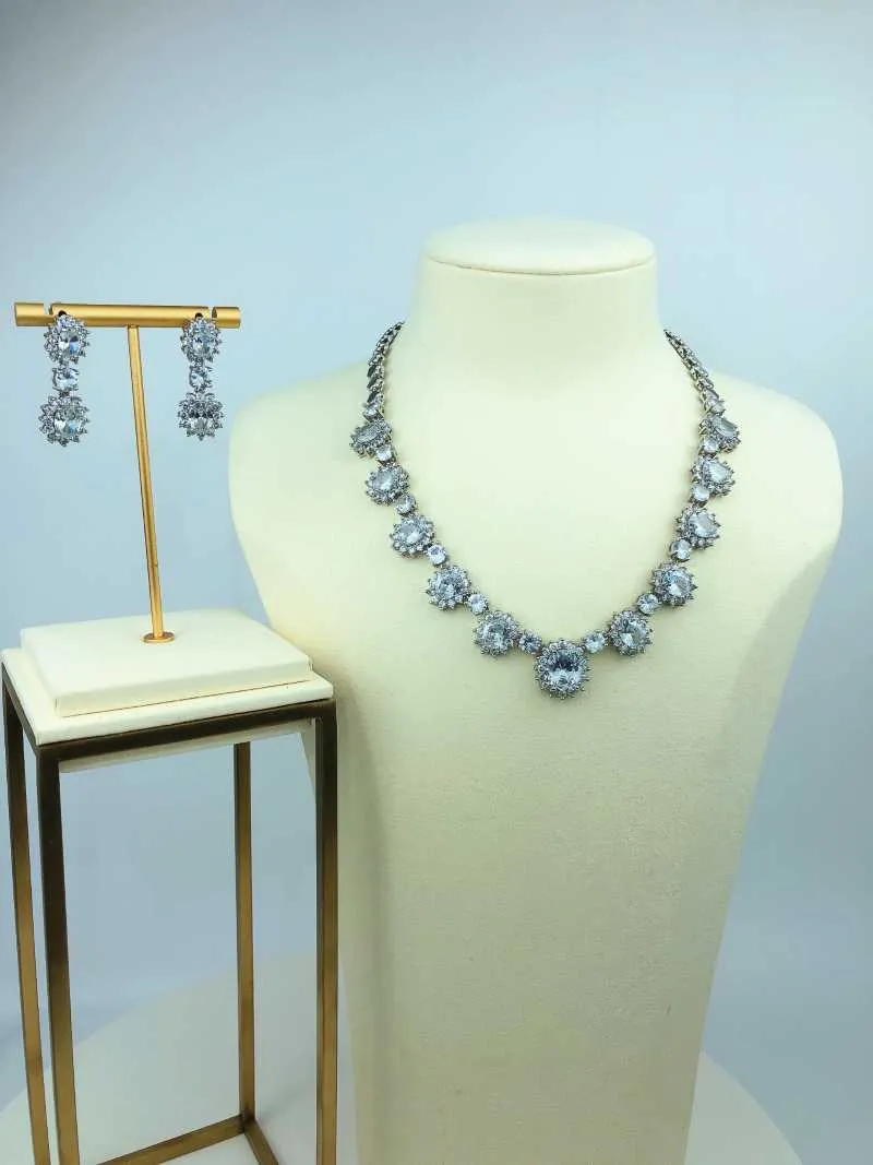 Earrings & Necklace Top Quality Cubic Zirconia Bride Wedding Jewelry Sets Engagement Party Jewelery Set Wholesale G0003