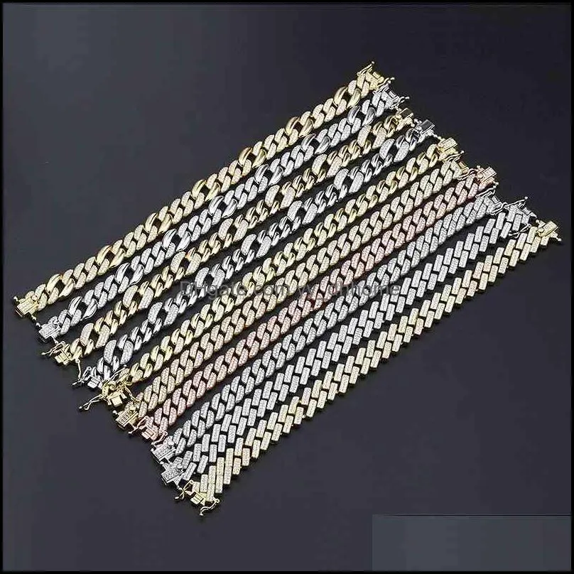  Zirconia Gold Hip Hop Jewelry Fashion Cuban Brass Diamond Tennis Baguette Bracelet For Women