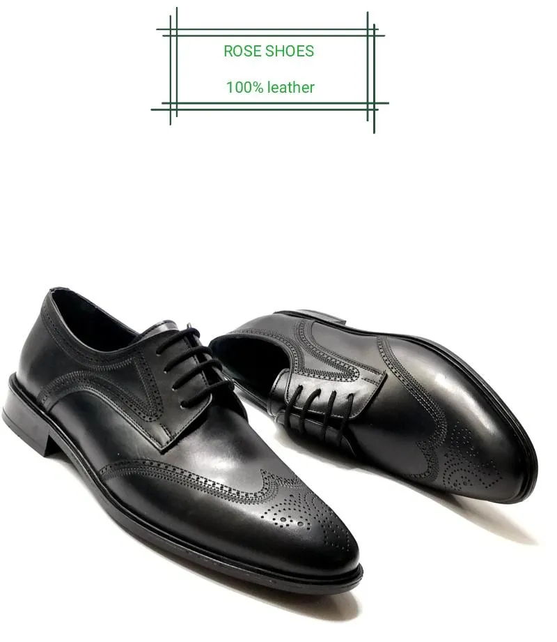 Dress Shoes MEN'S BLACK 100% LEATHER HAND MADE OXFORD SHOES. OFFICIAL DRESS. IDEAL MODEL FOR WEDDING, OFFICE, DAILY USE. 1. QUALITY