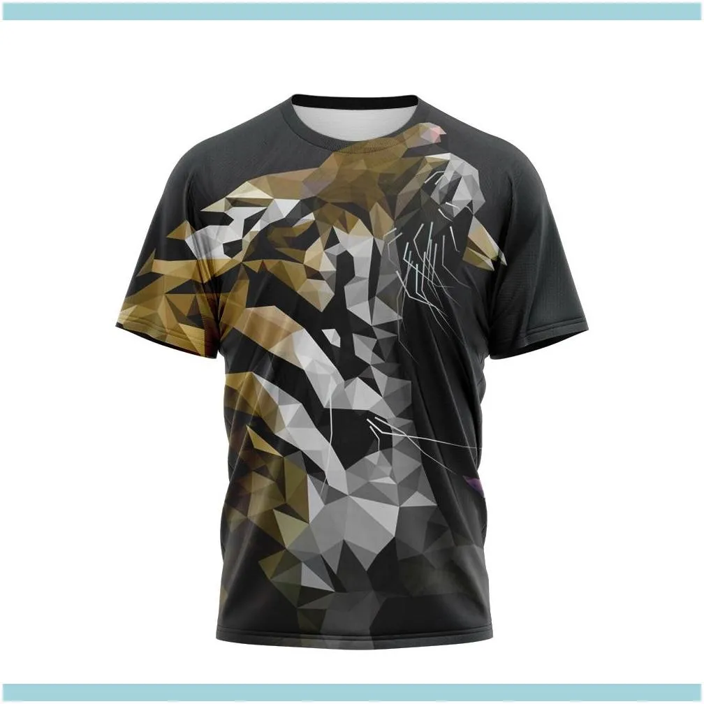 Animal series Men`s 3D Print T shirt Graphic Optical Illusion Short Sleeve Party Tops Streetwear Punk & Gothic Round Neck Summer
