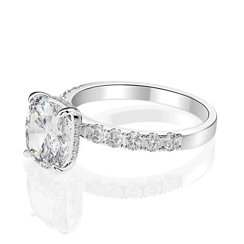 Anelli a grappolo Shipei Argento sterling 925 Taglio principessa Greated Moissanite Diamanti Pietra preziosa Matrimonio Gioielleria Anello di fidanzamento Fo303K