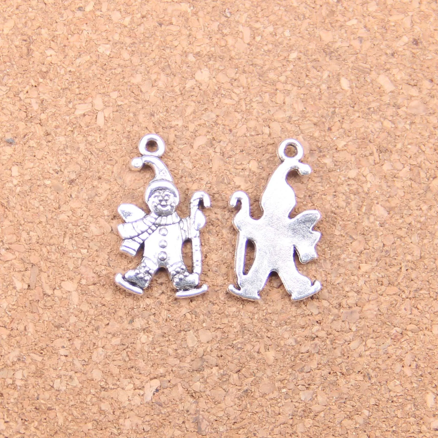 80pcs Antik Silver Bronze Plated Snowman Ski Charms Pendant DIY Halsband Armband Bangle Fynd 24 * 14mm