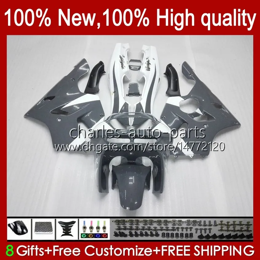 Fallsings for Kawasaki Ninja ZX 6R 636 600CC 600 CC ZX-636 ZX6R 94 95 96 97 Bodywork 50HC.11 ZX636 ZX-6R 94-97 ZX600C ZX600 ZX 6 R 1994 1995 1996 1997 Bodys Kit Gray Glossy Blk