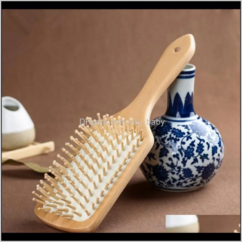 wood comb professional healthy paddle cushion hair loss massage brush hairbrush scalp hair care healthy bamboo comb