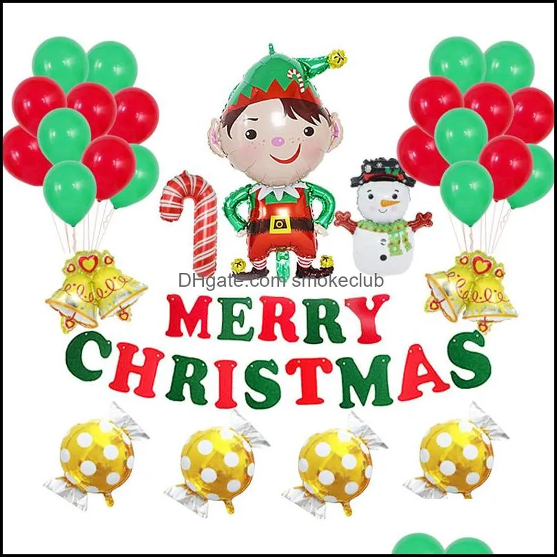 Merry Christmas Balloons Santa Claus Christmas Tree Banner Garland Decorations for Home Xmas Party Decoration Kerst Balloon Set