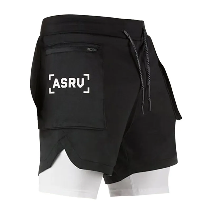 Sommer Laufshorts Männer 2 in 1 Sport Joggen Fitness Training Quick Dry S Gyms Sport Fitnessstudios Short Pan 210629