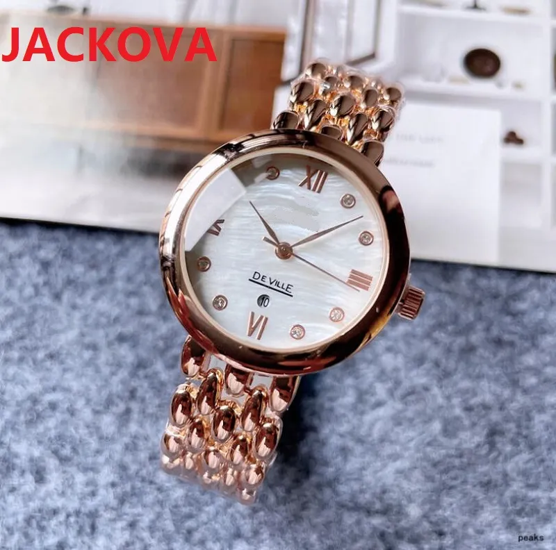 Modella top model di alta qualità Lady Small Quartz Orologi da 33 mm Scheletro in acciaio inossidabile completo Women Owatch Orologio in oro rosa Orologio Denni di orologio femminile di lusso