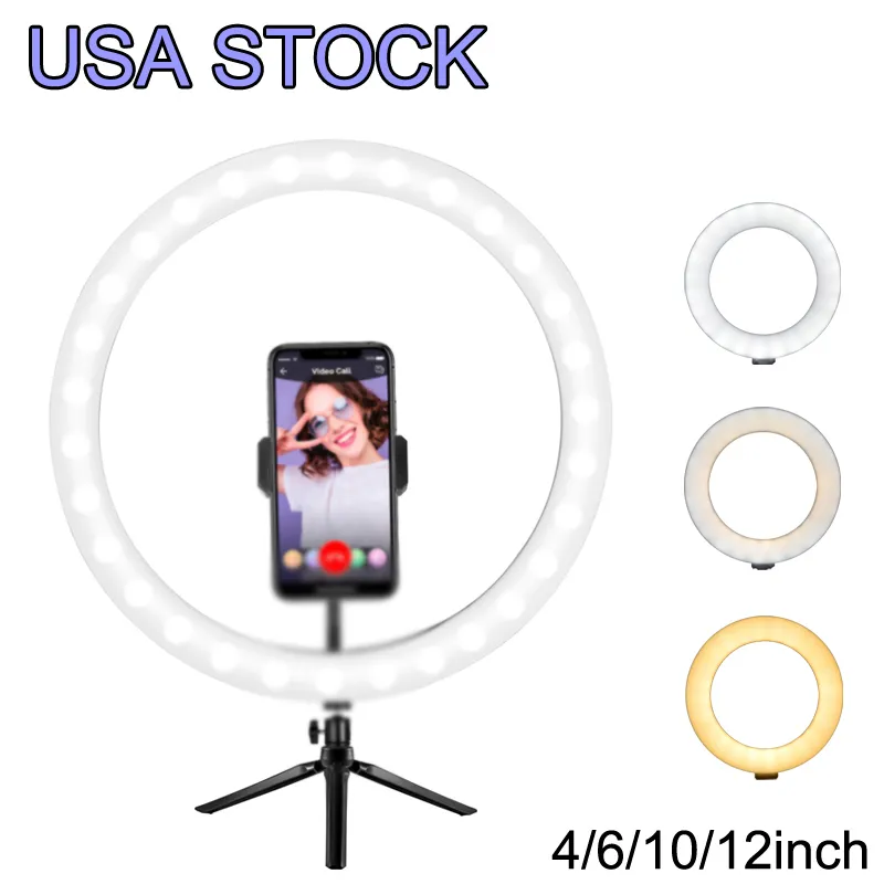 10 "Dual Ring Light, Dimmable LED Selfie Ringlight Treppied Stand Tre supporti telefonici, 3 luci Modalità di trucco illuminazione con telecomando per live streaming