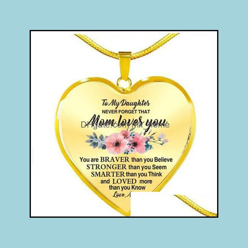 Fashion Family Jewelry Accessories Peach Heart Necklace Mom Dad Daughter Love Bear Pendants Friend Girlfriend Boyfriend Gift Z5501