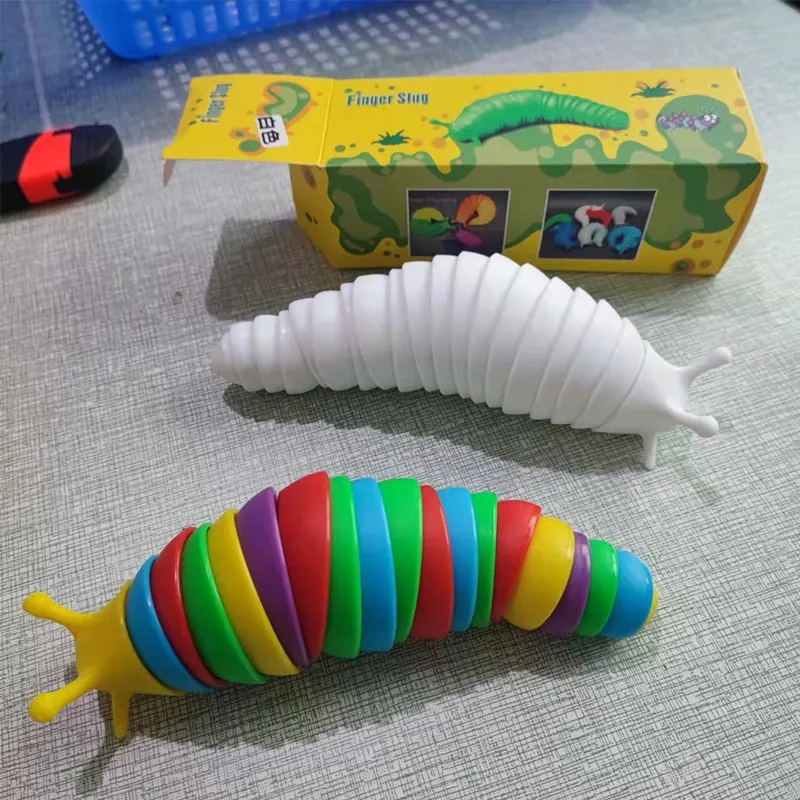 3D Printed Articulated Fidget Slug Toy Various Colors 