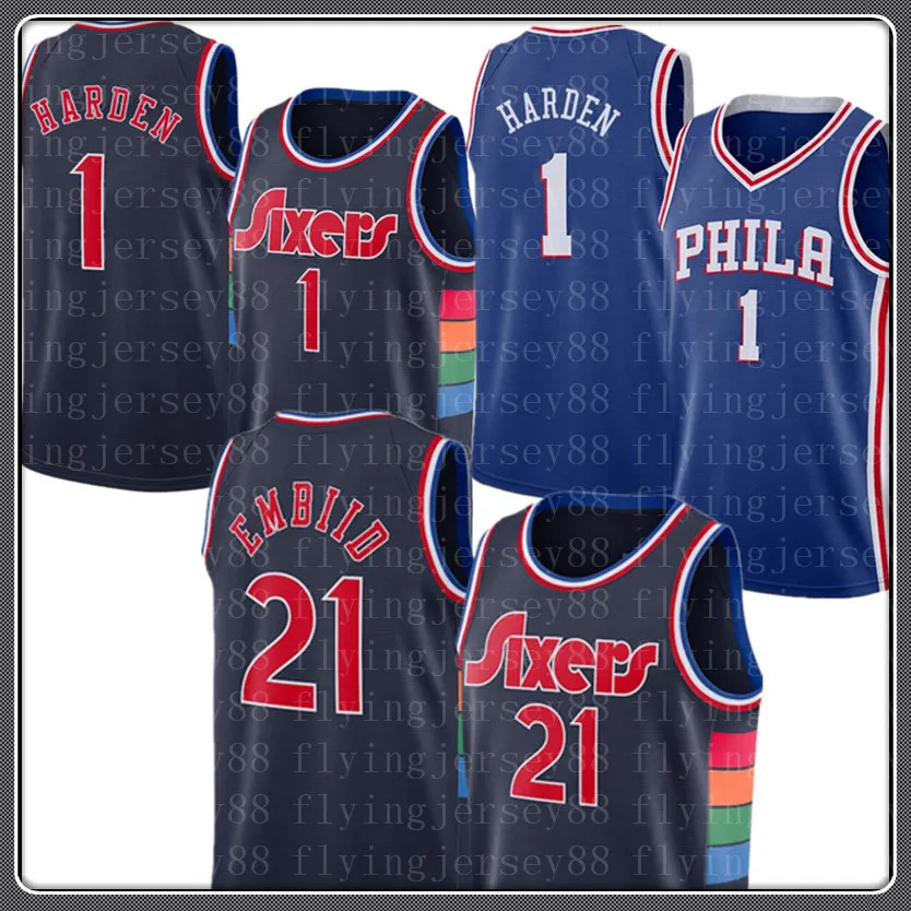 jame 1 s harden joel 21 embiid jerseys tyrese 0 maxey 도시 농구 유니폼 알렌 3 아이 버프 셔츠 s m l xl xxl blue